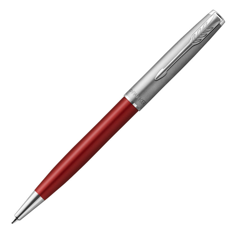 Parker Sonnet Sand Blasted Ballpoint Pen Red with Chrome Trim by Parker at Cult Pens