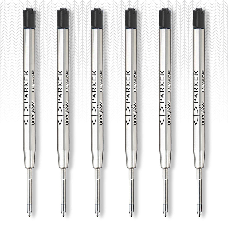 Parker Quinkflow Ballpoint Pen Refill Medium Tip Set of 6 by Parker at Cult Pens