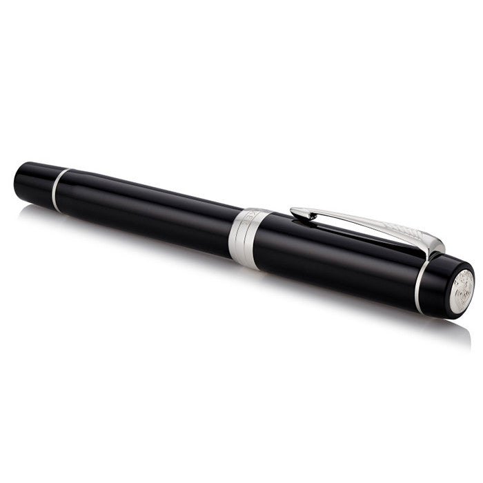 Parker Duofold Classic Fountain Pen Black with Chrome Trim by Parker at Cult Pens