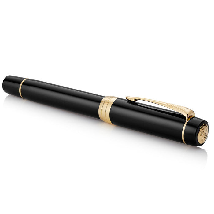 Parker Duofold Classic Fountain Pen Black with Gold Trim by Parker at Cult Pens