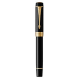 Parker Duofold Classic Fountain Pen Black with Gold Trim by Parker at Cult Pens