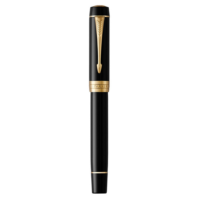 Parker Duofold Classic Fountain Pen Black with Gold Trim by Parker at Cult Pens