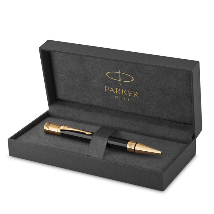 Parker Duofold Classic Ballpoint Pen Black with Gold Trim by Parker at Cult Pens