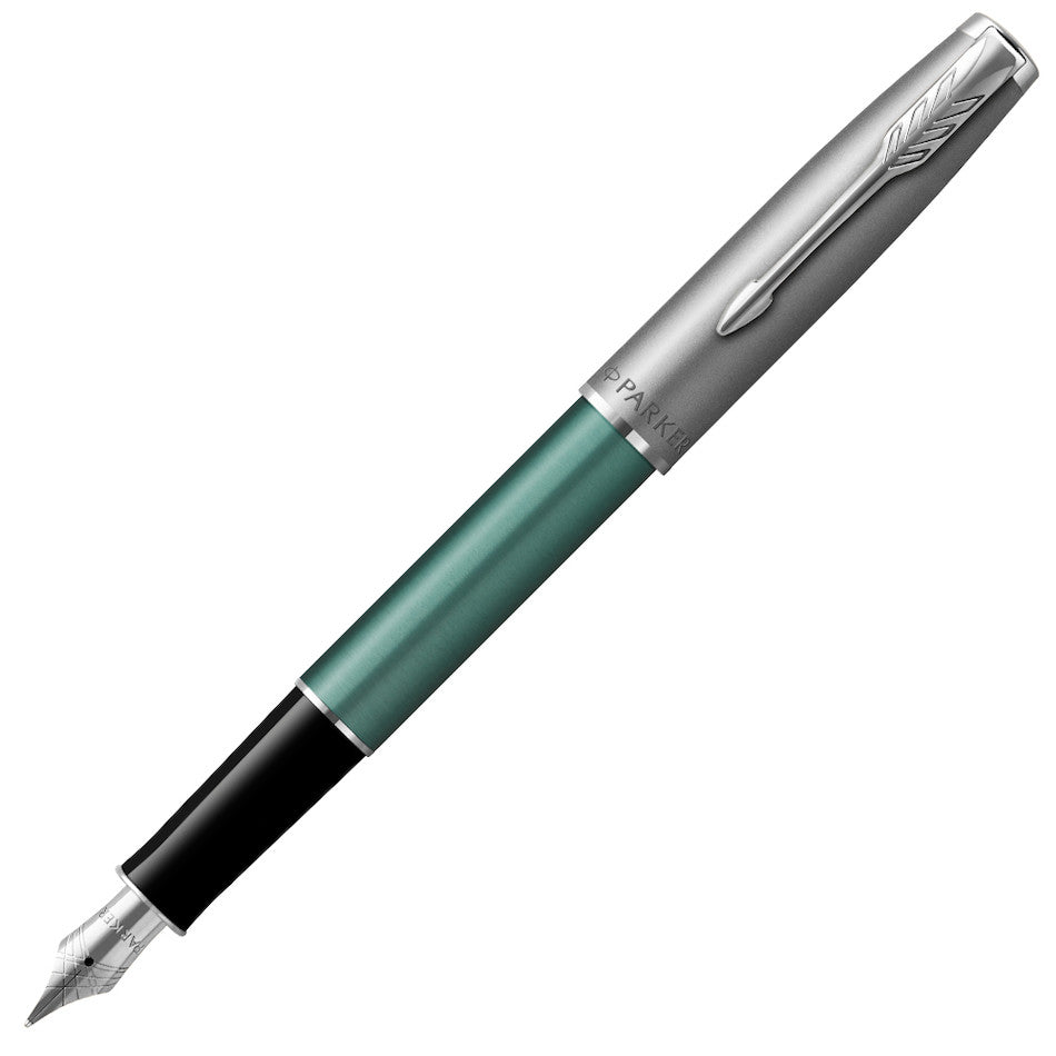 Parker Sonnet Sand Blasted Metal Fountain Pen Green by Parker at Cult Pens
