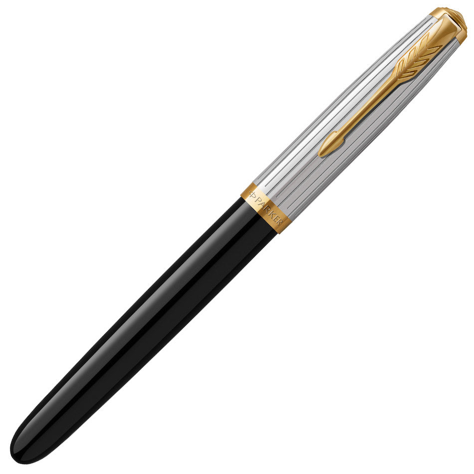 Parker 51 Fountain Pen Black with Gold Trim by Parker at Cult Pens