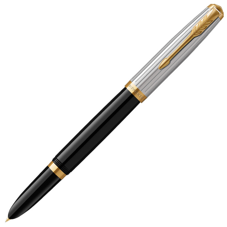 Parker 51 Fountain Pen Black with Gold Trim by Parker at Cult Pens