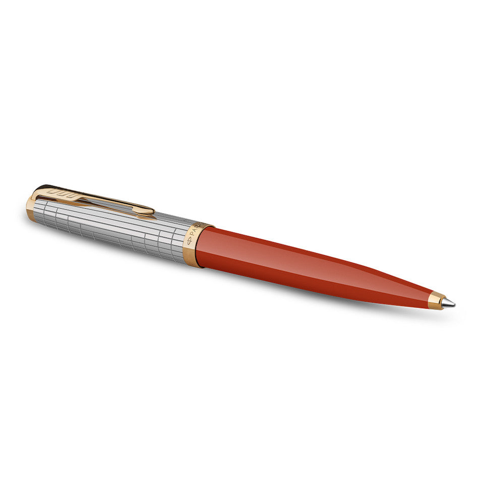 Parker 51 Ballpoint Pen Rage Red with Gold Trim by Parker at Cult Pens