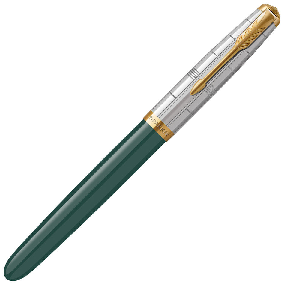 Parker 51 Fountain Pen Forest Green with Gold Trim by Parker at Cult Pens
