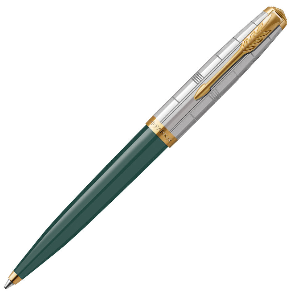 Parker 51 Ballpoint Pen Forest Green with Gold Trim by Parker at Cult Pens
