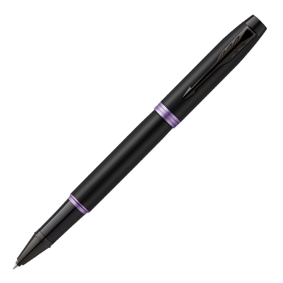 Parker IM Vibrant Rings Rollerball Pen Black & Amethyst Purple by Parker at Cult Pens