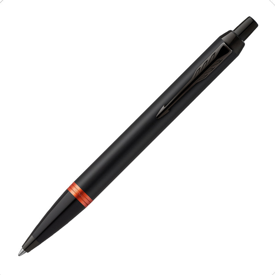 Parker IM Vibrant Rings Ballpoint Pen Black & Flame Orange by Parker at Cult Pens