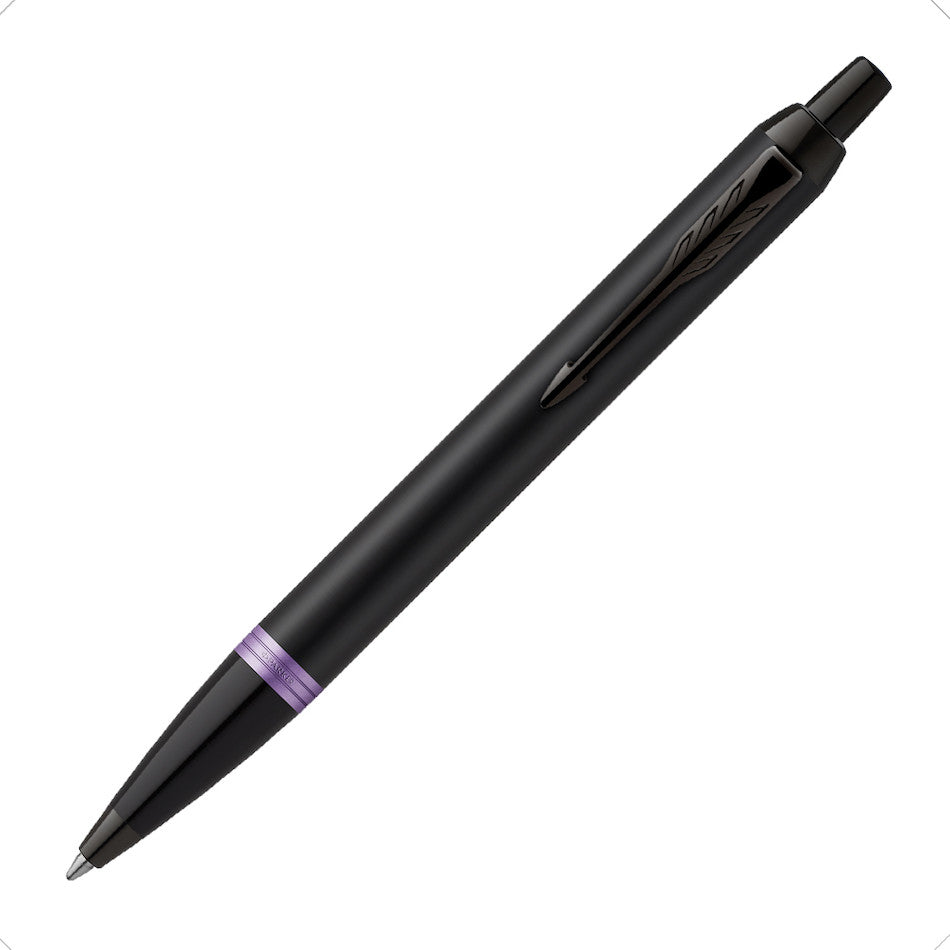 Parker IM Vibrant Rings Ballpoint Pen Black & Amethyst Purple by Parker at Cult Pens
