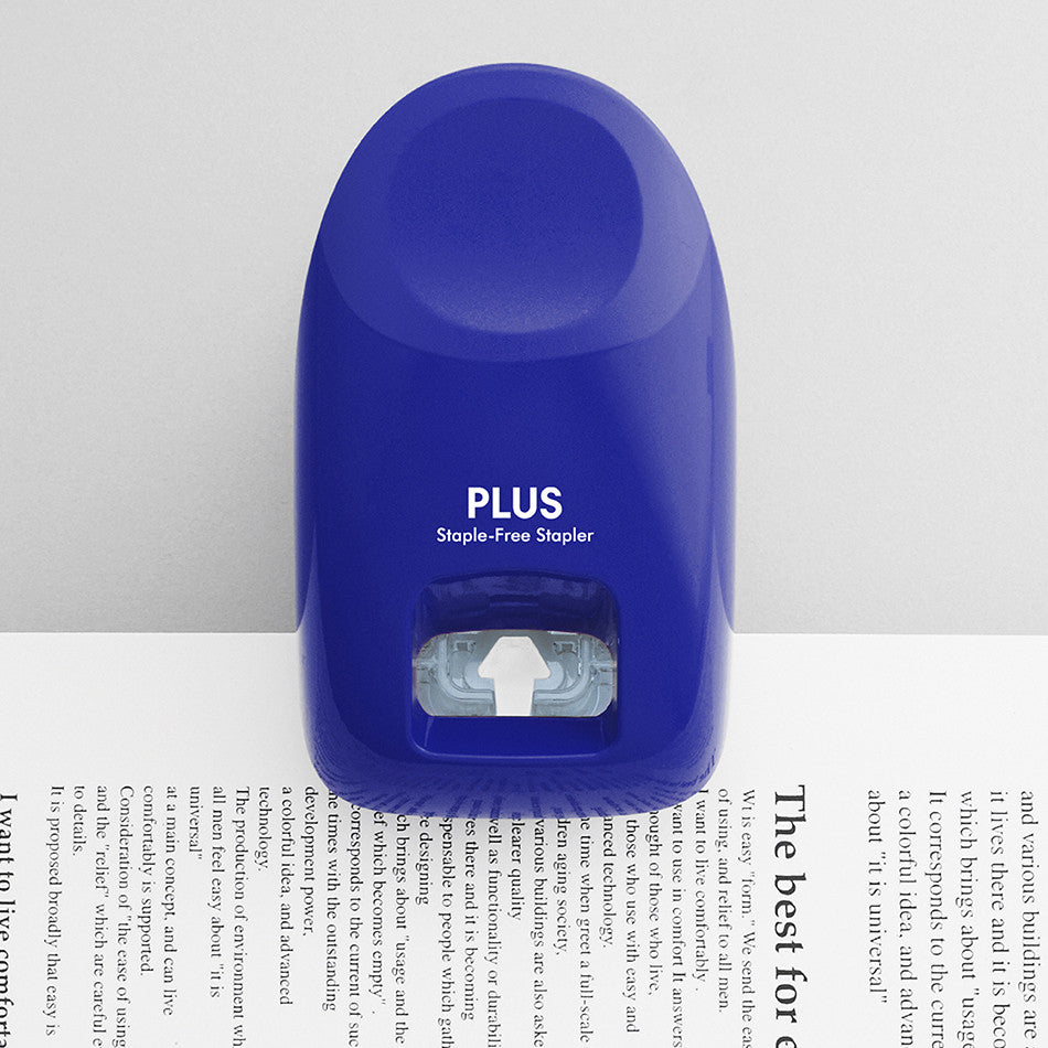 PLUS Staple-Free Desk Stapler Blue by PLUS at Cult Pens