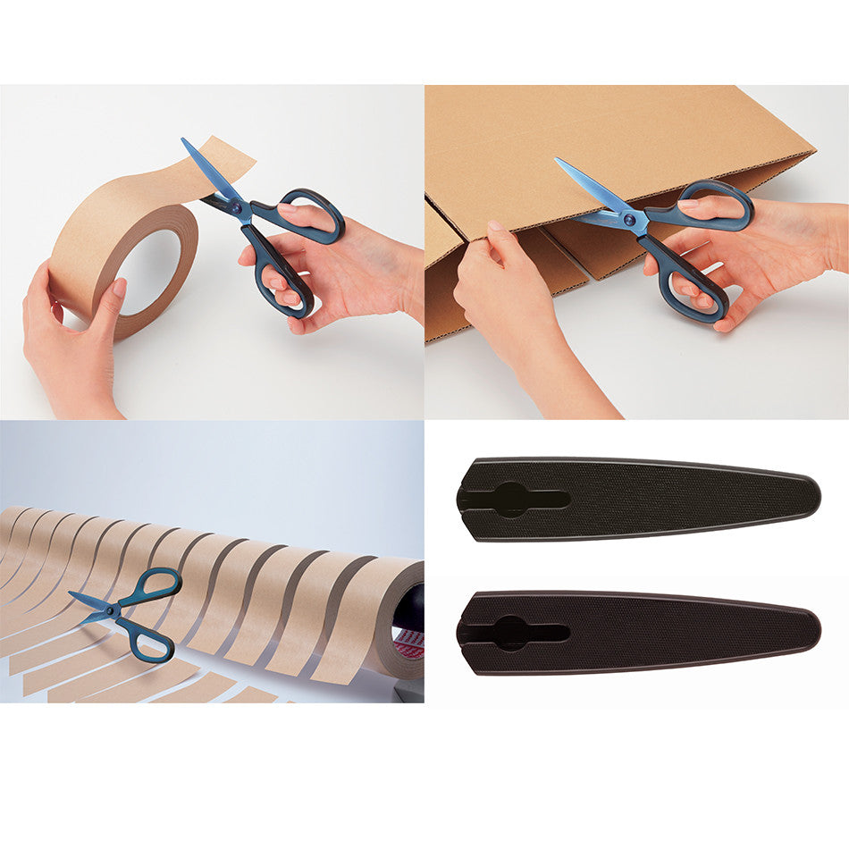 PLUS Fitcut Curve Scissors Premium Titanium-Coated Blue by PLUS at Cult Pens