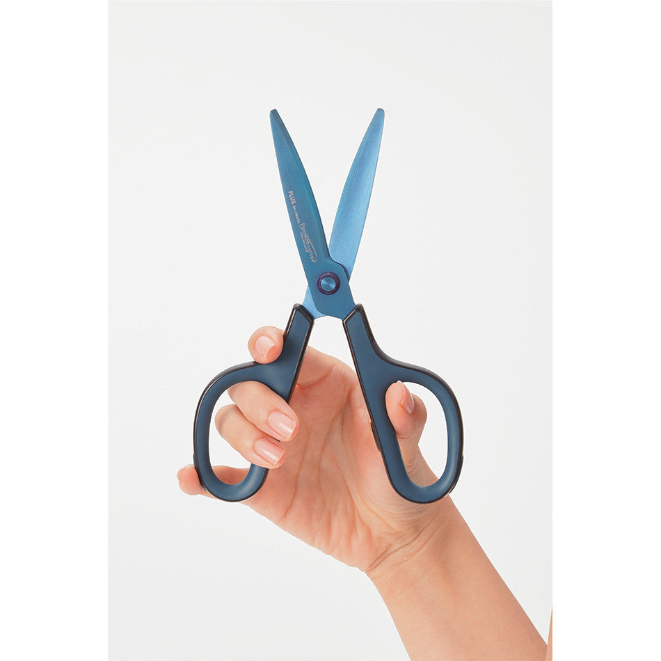 PLUS Fitcut Curve Scissors Premium Titanium-Coated Blue by PLUS at Cult Pens