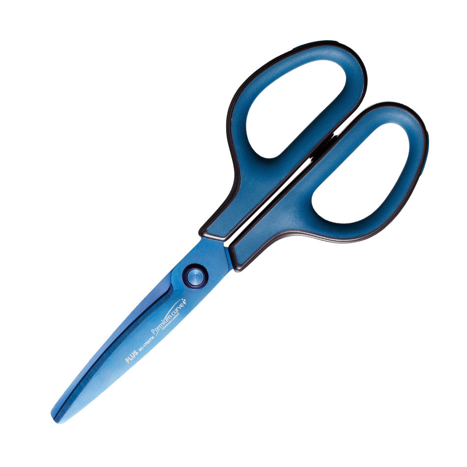 PLUS Fitcut Curve Scissors Premium Titanium-Coated Blue by PLUS at Cult Pens