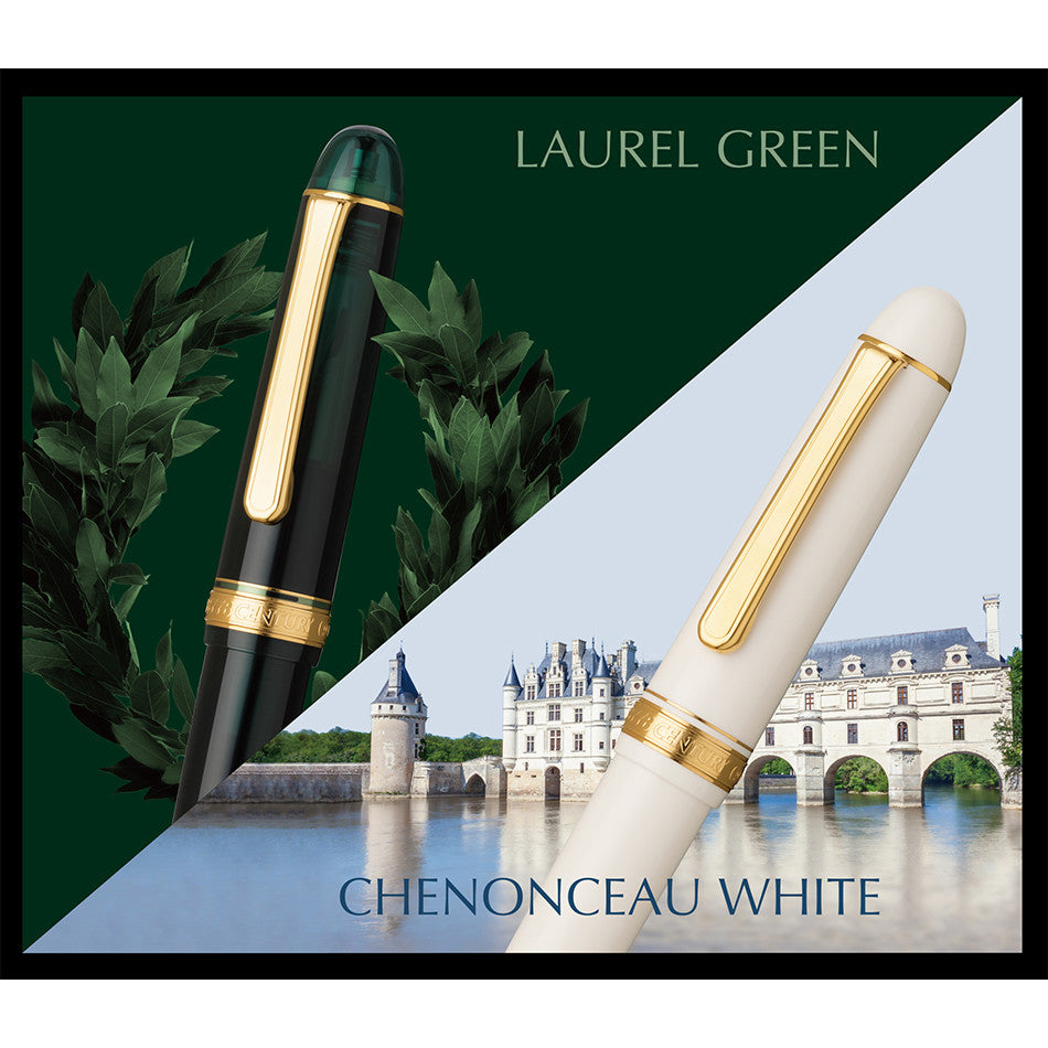 Platinum #3776 Century Penna Stilografica Oro 14k – Laurel Green, Pennino UEF 0,18-0,24 Mm, Fatta A Mano
