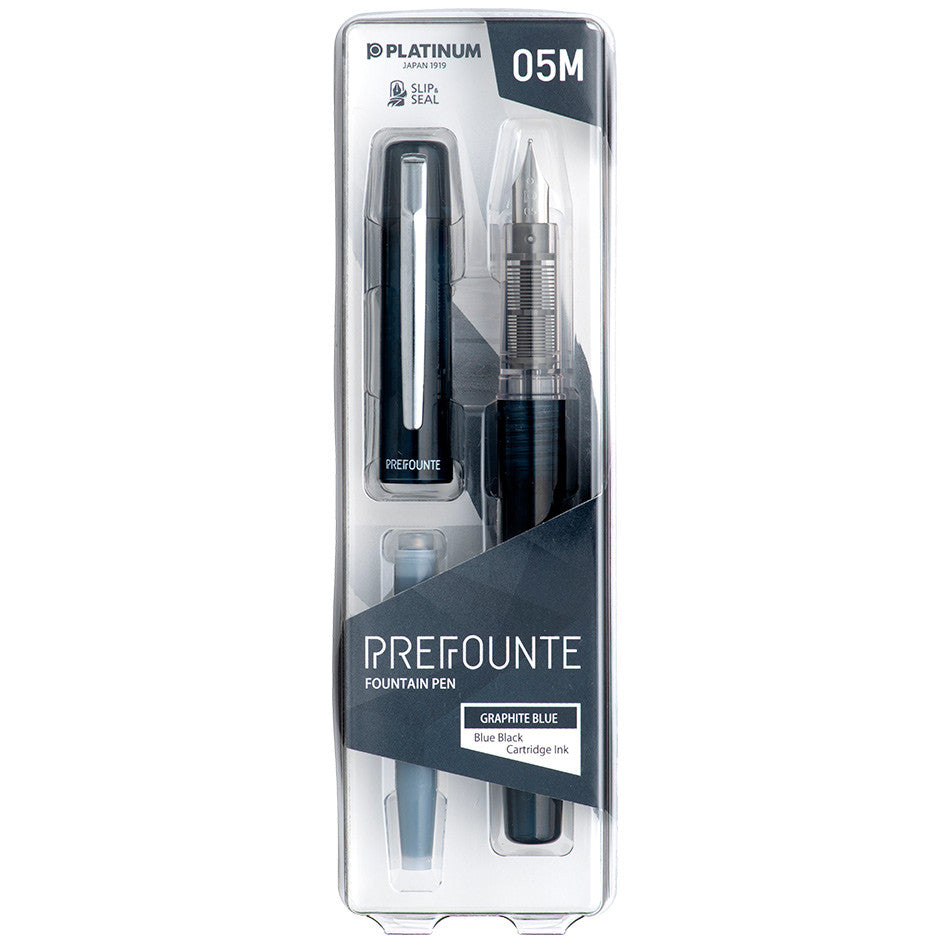 Platinum Prefounte Fountain Pen Graphite Blue by Platinum at Cult Pens