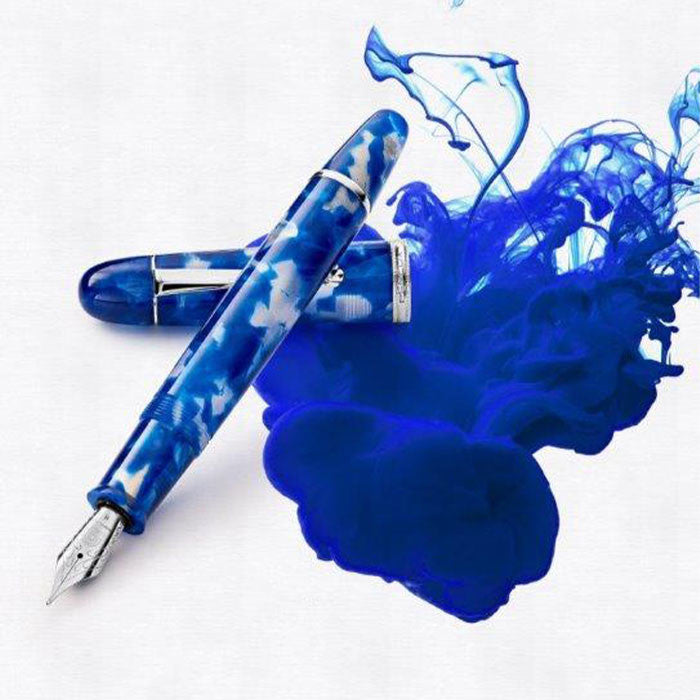Penlux Masterpiece Grande Koi Fountain Pen Blue & White by Penlux at Cult Pens