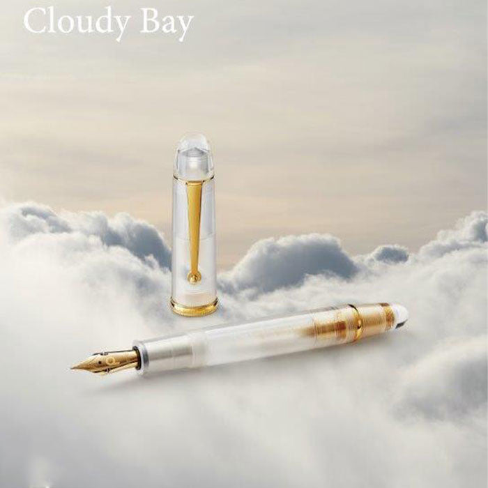 Penlux Masterpiece Grande Great Natural Fountain Pen & Ink Set Cloudy Bay 14ct Flex Nib by Penlux at Cult Pens