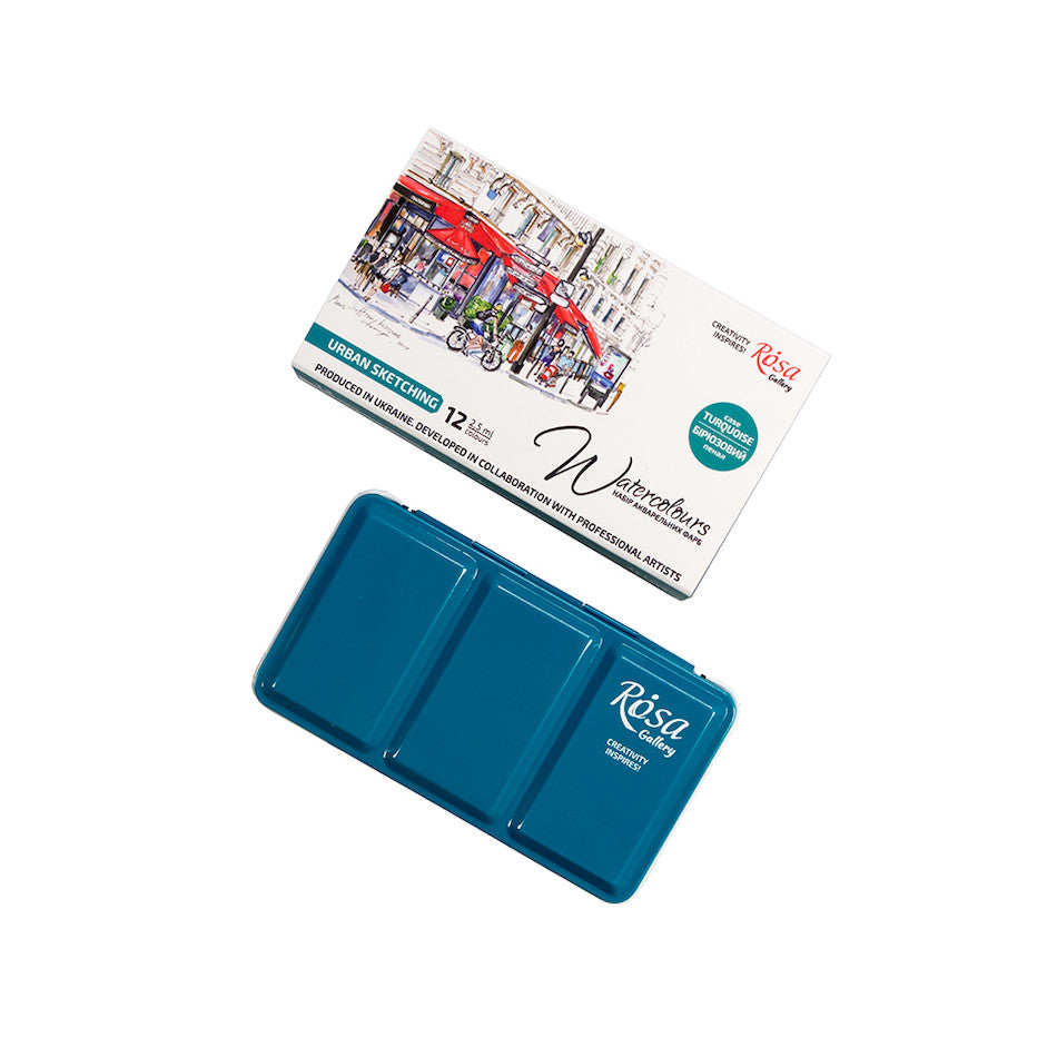 Rosa Watercolour Full Pan Urban Sketching Set of 12 by Rosa at Cult Pens