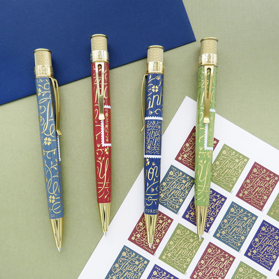 Retro 51 Tornado Rollerball Pen USPS Thank You Muted Green by Retro 51 at Cult Pens