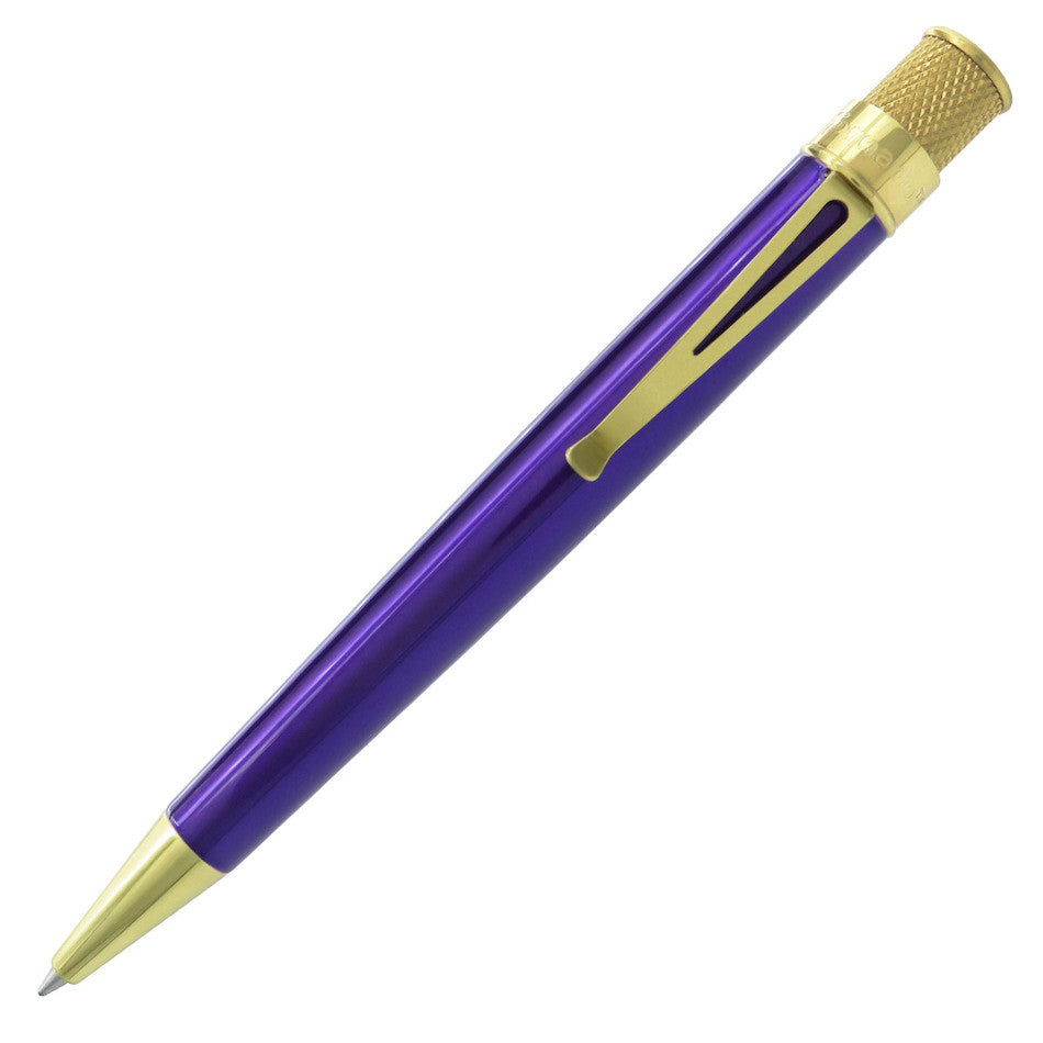Retro 51 Tornado Classic Rollerball Pen Brass Trim Purple by Retro 51 at Cult Pens
