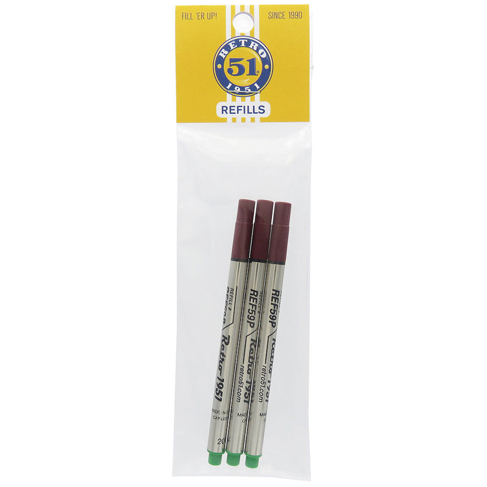 Retro 51 Rollerball Pen Refill 3 pack by Retro 51 at Cult Pens
