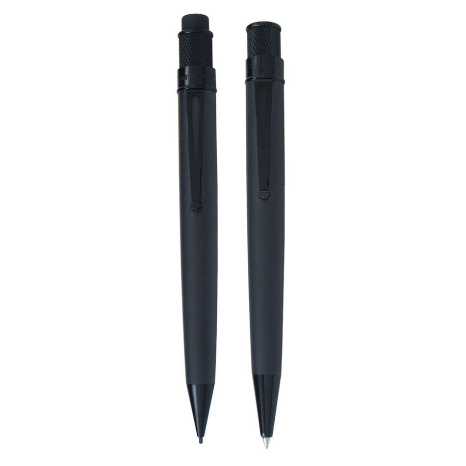 Retro 51 Tornado Rollerball Pen and Mechanical Pencil Set Stealth by Retro 51 at Cult Pens