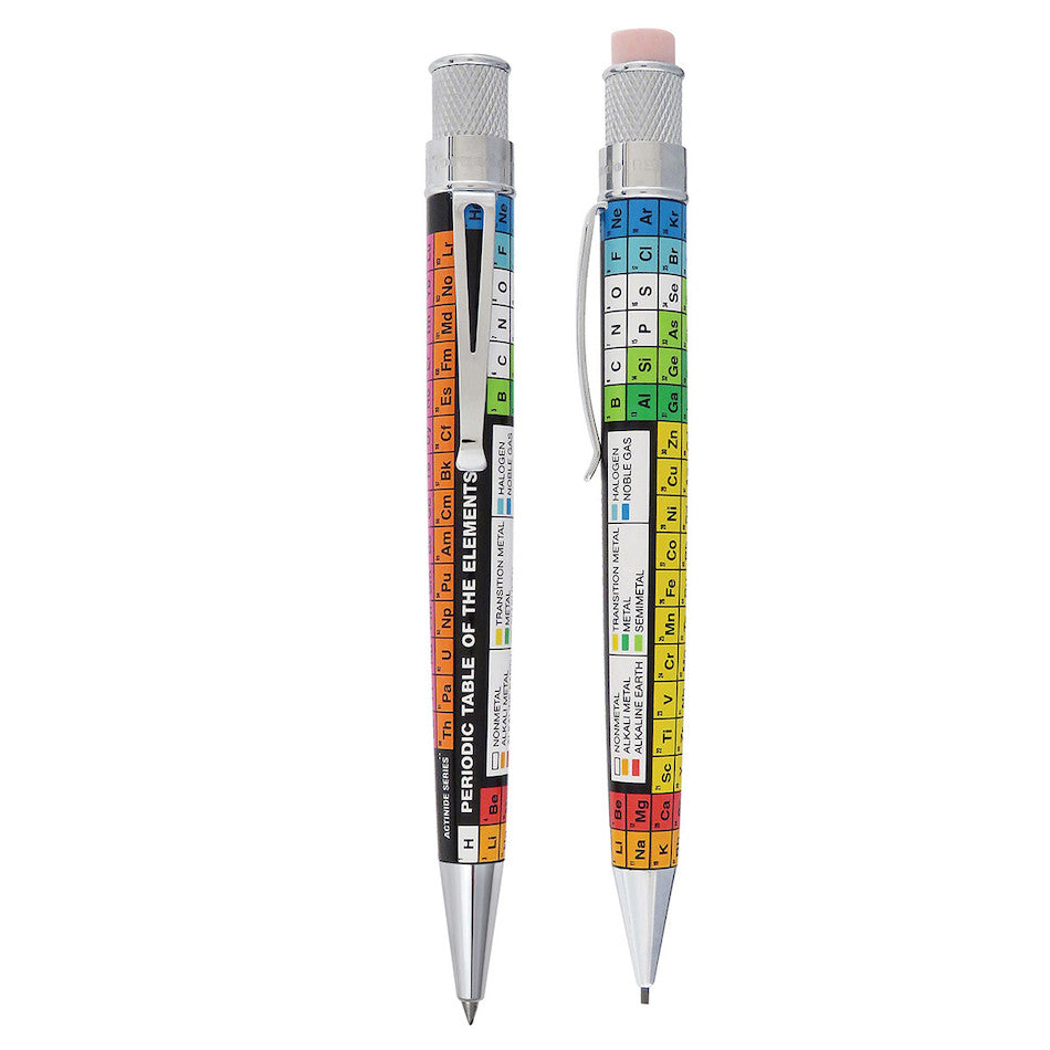 Tornado Dmitri Pen & Pencil Set - Periodic Table Design With Chrome Trim
