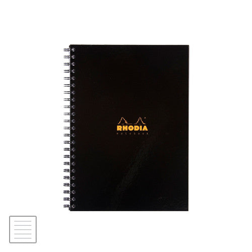 Rhodia Business Book A4 Lined Hardback Wirebound Black by Rhodia at Cult Pens