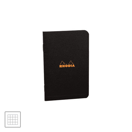 Rhodia Classic Stapled Notebook 75 x 120 Black by Rhodia at Cult Pens