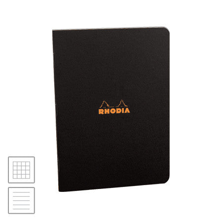 Rhodia Classic Stapled Notebook A4 (210 x 297) Black by Rhodia at Cult Pens