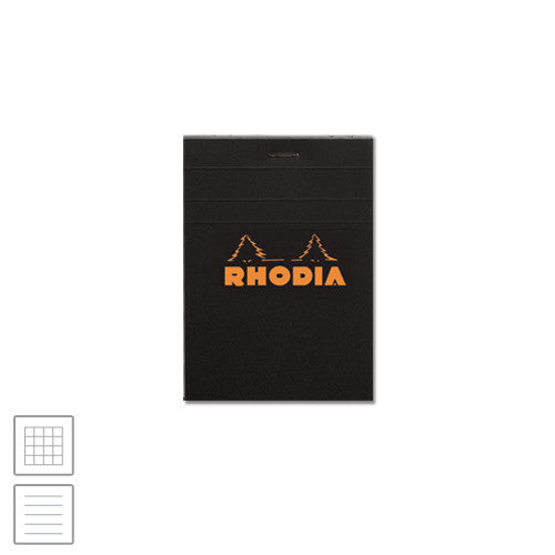 Rhodia Head-Stapled Notepad No.12 85 x 120 Black by Rhodia at Cult Pens