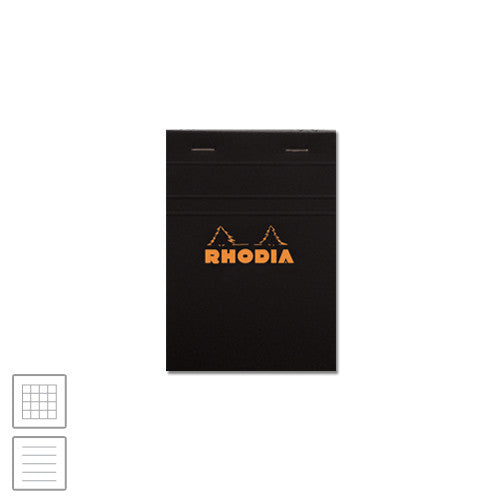 Rhodia Head-Stapled Notepad No.13 A6 (105 x 148) Black by Rhodia at Cult Pens