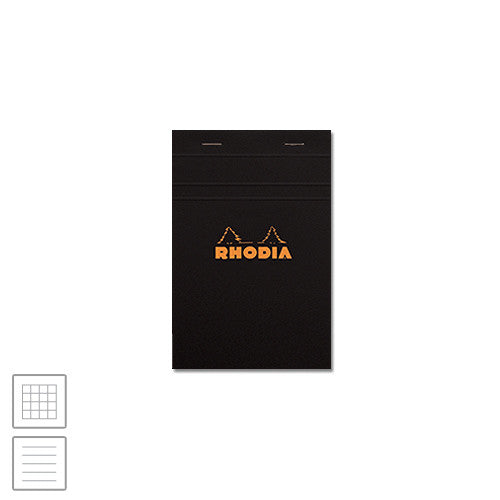 Rhodia Head-Stapled Notepad No.14 110 x 170 Black by Rhodia at Cult Pens
