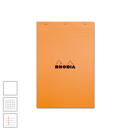 Rhodia Head-Stapled Notepad No.18 A4 (210 x 297) Orange by Rhodia at Cult Pens