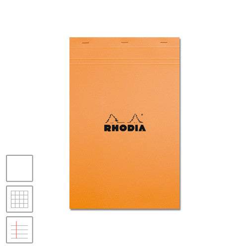 Rhodia Head-Stapled Notepad No.19 A4+ (210 x 318) Orange by Rhodia at Cult Pens