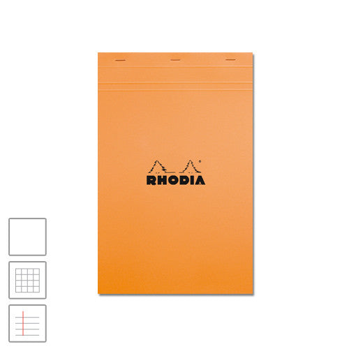 Rhodia Head-Stapled Notepad No.19 A4+ (210 x 318) Orange by Rhodia at Cult Pens