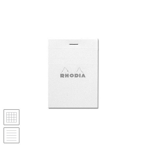 Rhodia Ice White Head-Stapled Notepad No.11 74 x 105 by Rhodia at Cult Pens