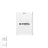 Rhodia Ice White Head-Stapled Notepad No.12 85 x 120 by Rhodia at Cult Pens