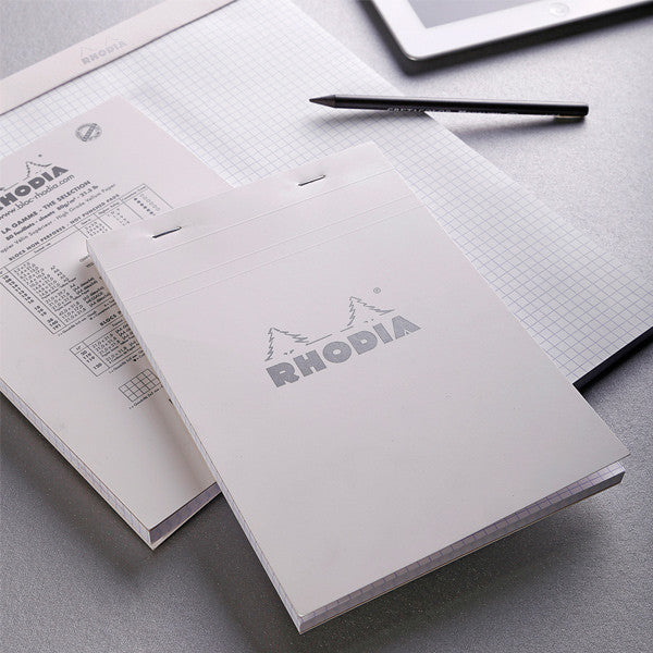 Rhodia Ice White Head-Stapled Notepad No.16 A5 (148 x 210) by Rhodia at Cult Pens