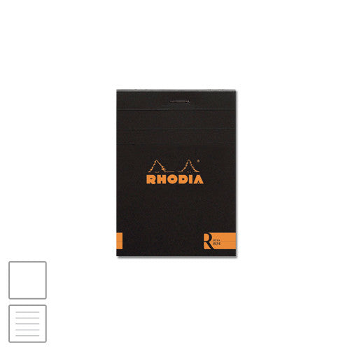 Rhodia R Head-Stapled Notepad No.12 (85 x 120) Black by Rhodia at Cult Pens