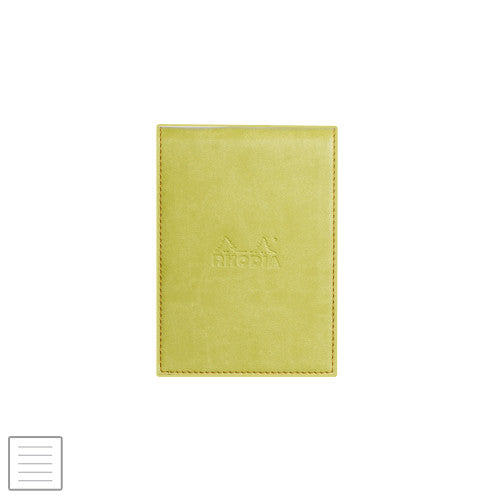Rhodia Rhodiarama Leatherette Refillable Notepad No.11 (84 x 115) Anise Green by Rhodia at Cult Pens