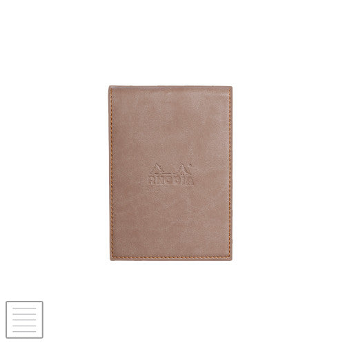 Rhodia Rhodiarama Leatherette Refillable Notepad No.11 (84 x 115) Taupe by Rhodia at Cult Pens