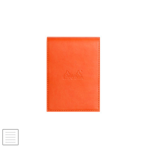 Rhodia Rhodiarama Leatherette Refillable Notepad No.11 (84 x 115) Tangerine by Rhodia at Cult Pens