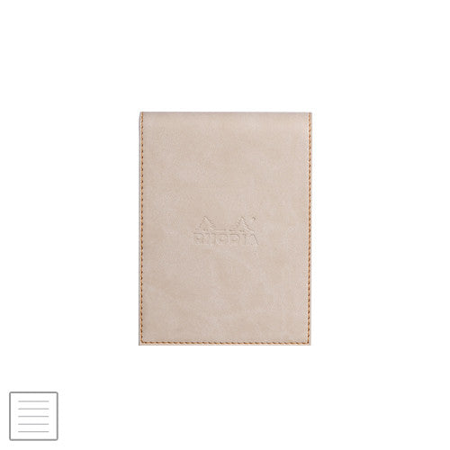 Rhodia Rhodiarama Leatherette Refillable Notepad No.12 (95 x 130) Beige by Rhodia at Cult Pens