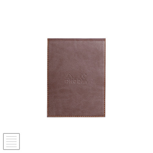 Rhodia Rhodiarama Leatherette Refillable Notepad No.12 (95 x 130) Chocolate by Rhodia at Cult Pens