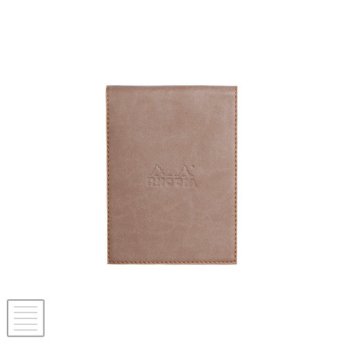 Rhodia Rhodiarama Leatherette Refillable Notepad No.12 (95 x 130) Taupe by Rhodia at Cult Pens