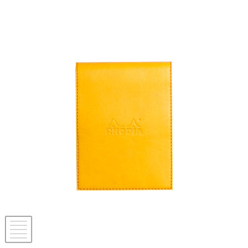 Rhodia Rhodiarama Leatherette Refillable Notepad No.12 (95 x 130) Daffodil Yellow by Rhodia at Cult Pens